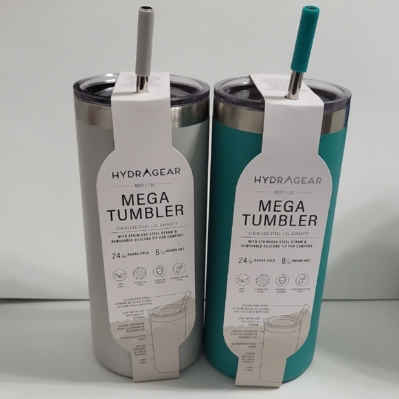 Other - Mega Tumbler Set 42 OZ - Grey and Teal